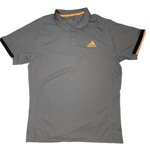 Adidas Men's New York Polo-Grey Three- Flash Orange EI8971